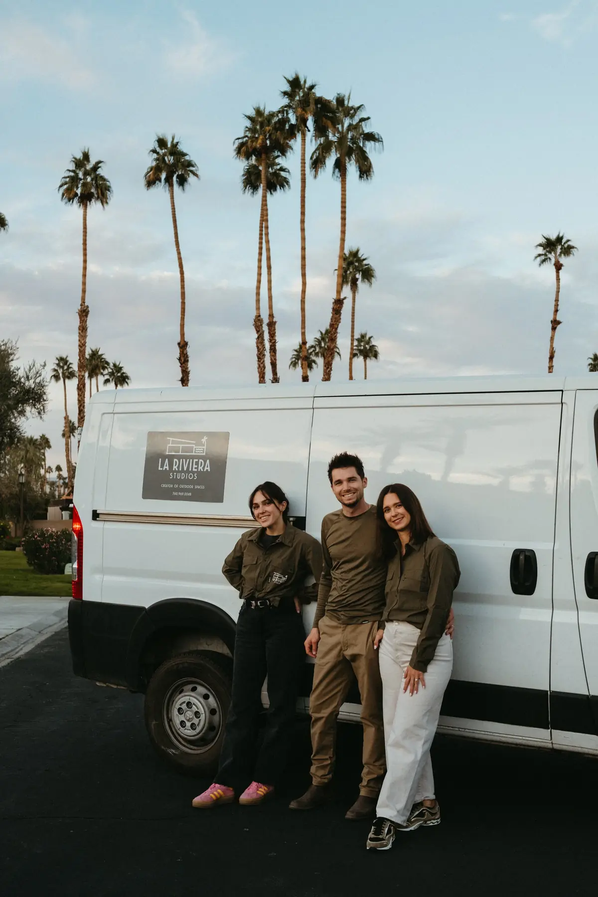 Team of three landscape designers from La Riviera Studios in Palm Springs