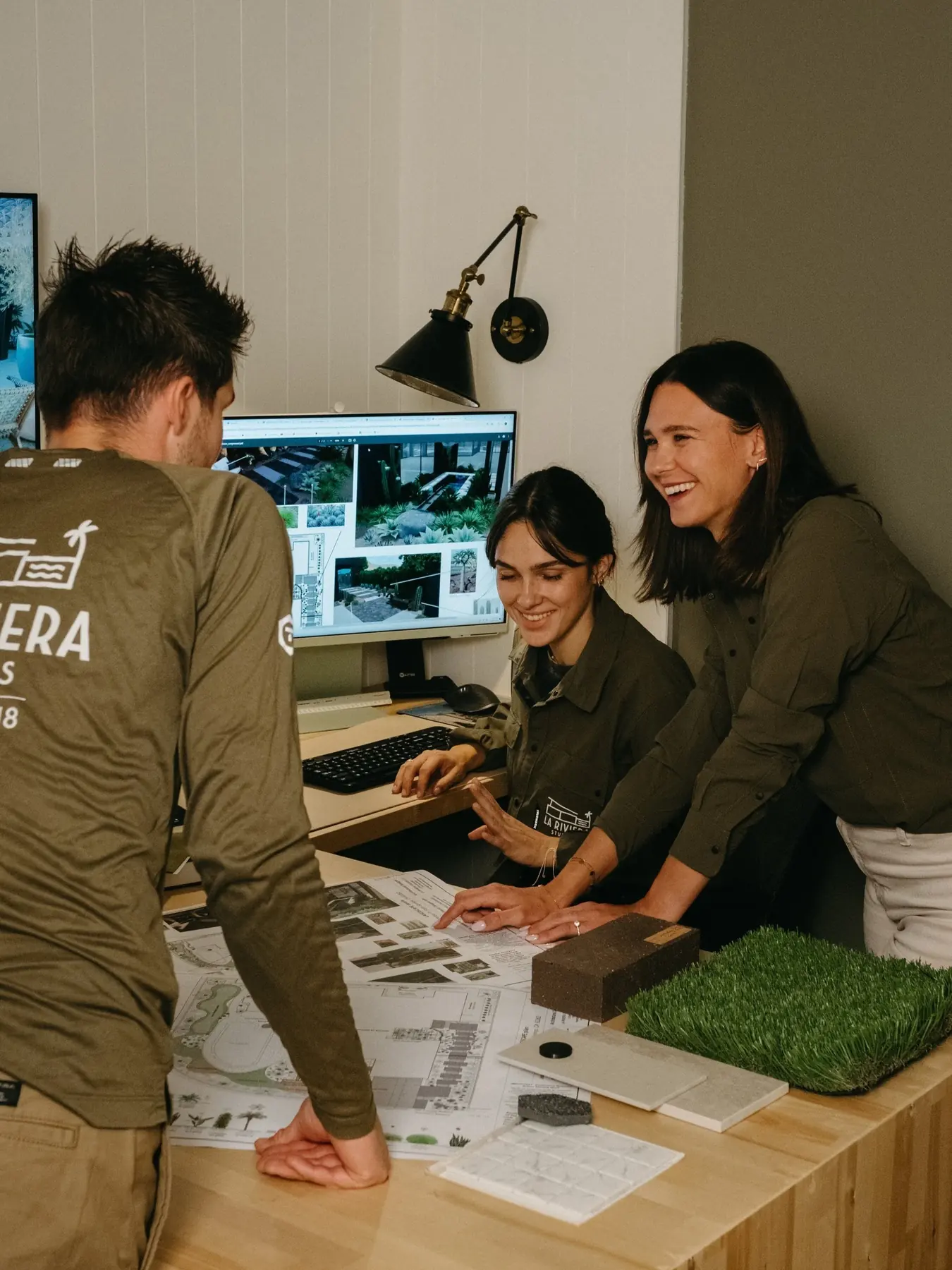 La Riviera Studios landscape design team in Palm Springs, co-founded by Logan and Salome Guinard