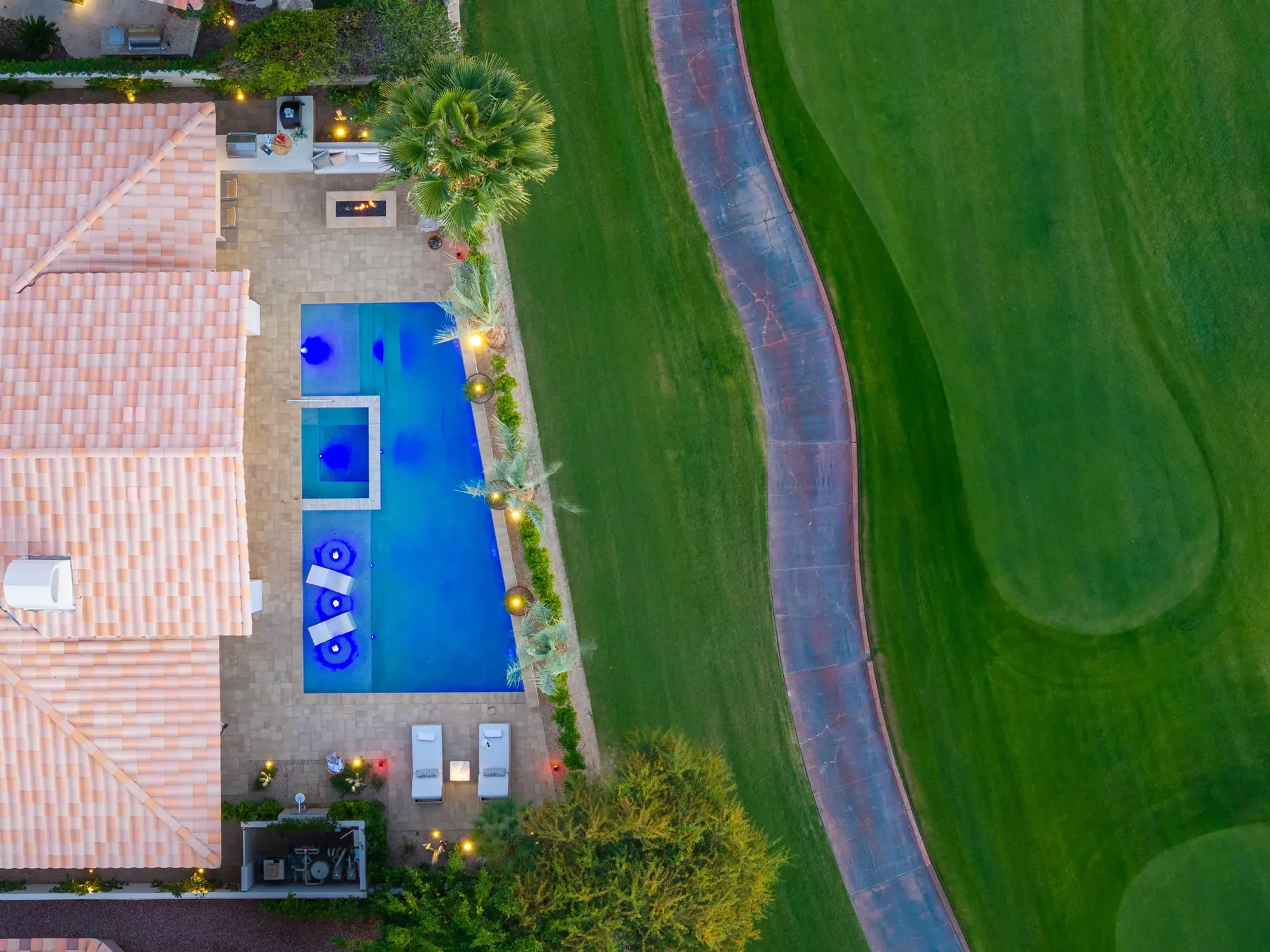 Rancho La Quinta outdoor living in La Quinta, CA by La Riviera Studios