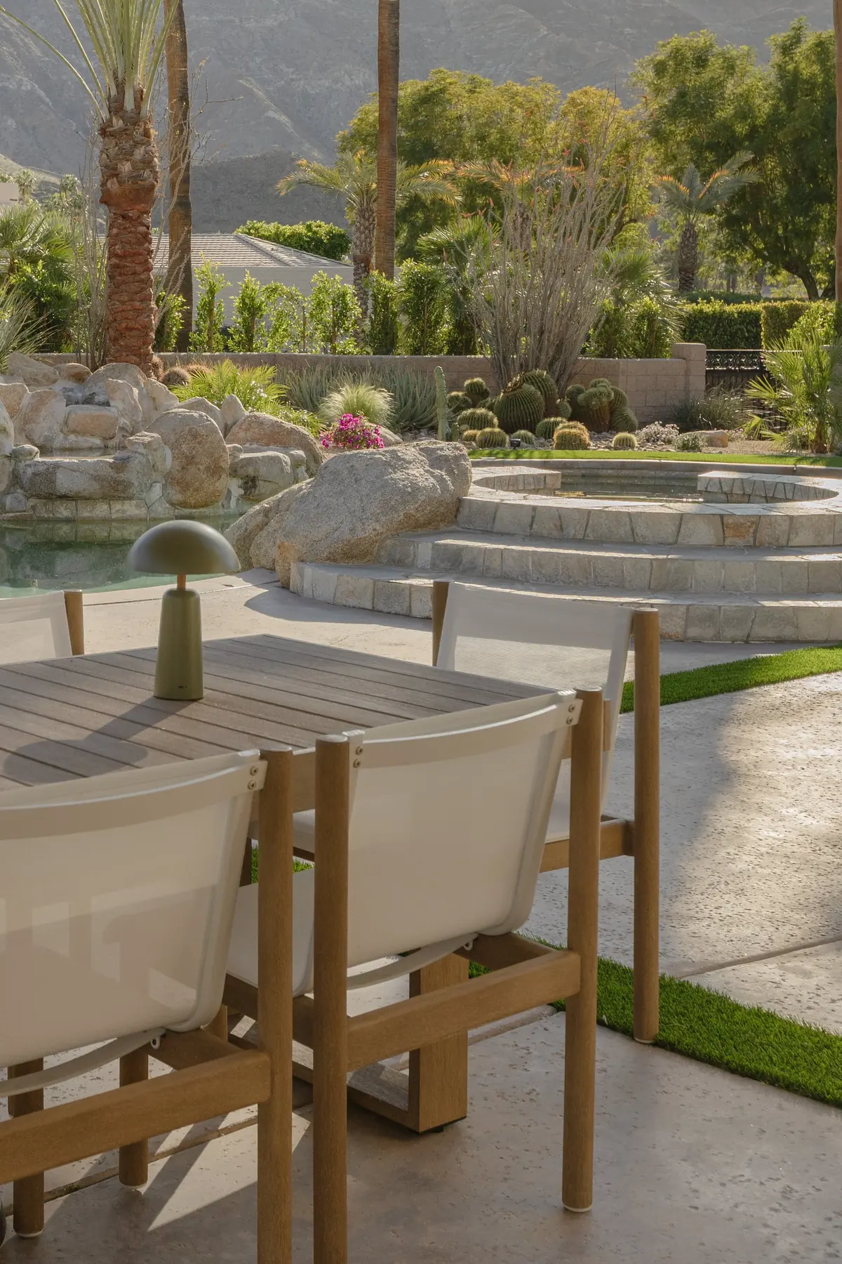 Thunderbird Terrace full-service outdoor living detail in Rancho Mirage, CA by La Riviera Studios