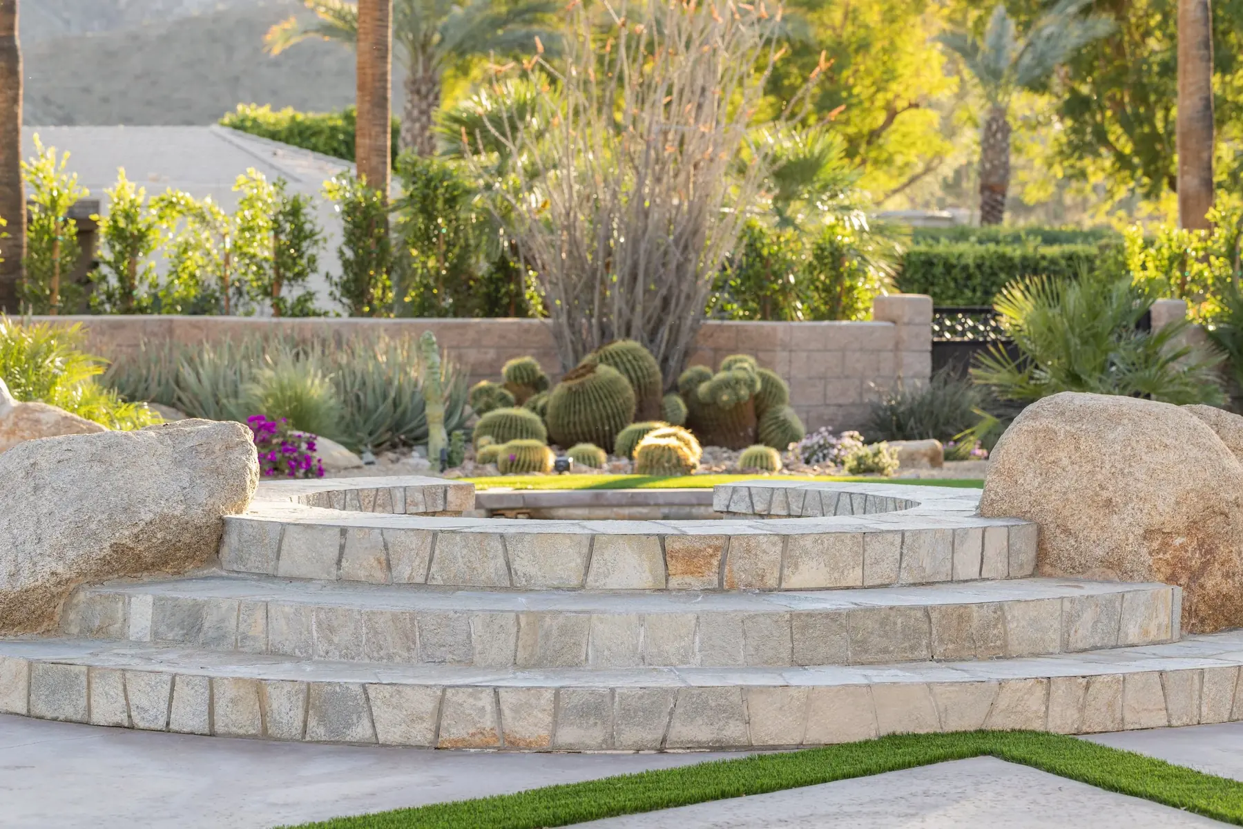 Thunderbird Terrace full-service outdoor living detail in Rancho Mirage, CA by La Riviera Studios