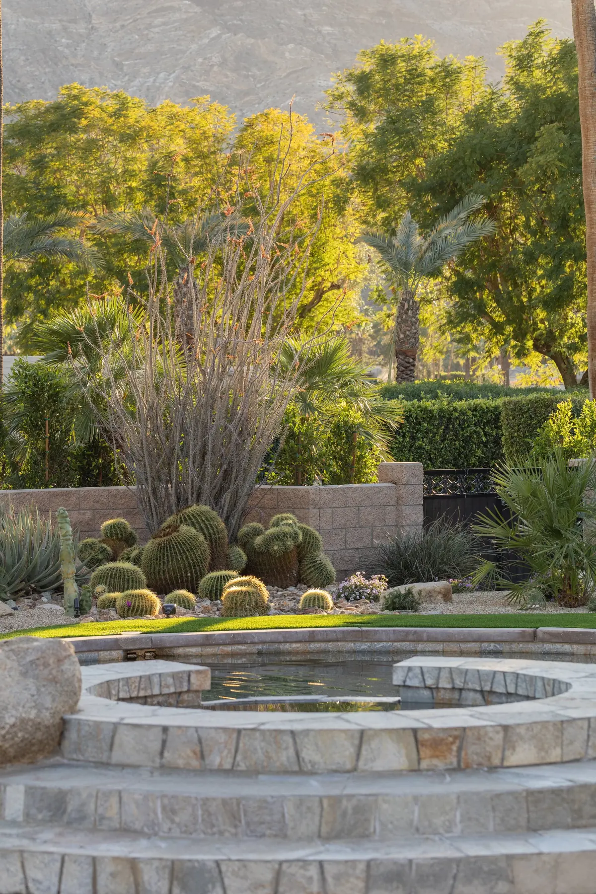 Thunderbird Terrace full-service outdoor living detail in Rancho Mirage, CA by La Riviera Studios
