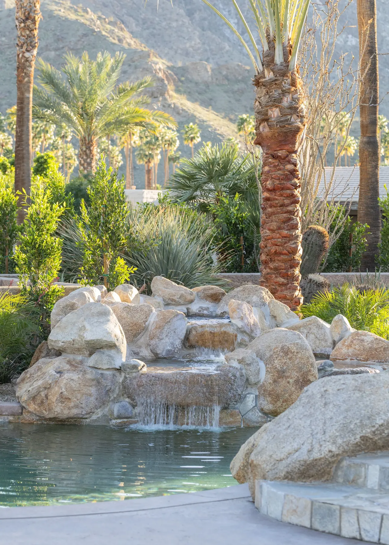 Thunderbird Terrace full-service outdoor living detail in Rancho Mirage, CA by La Riviera Studios