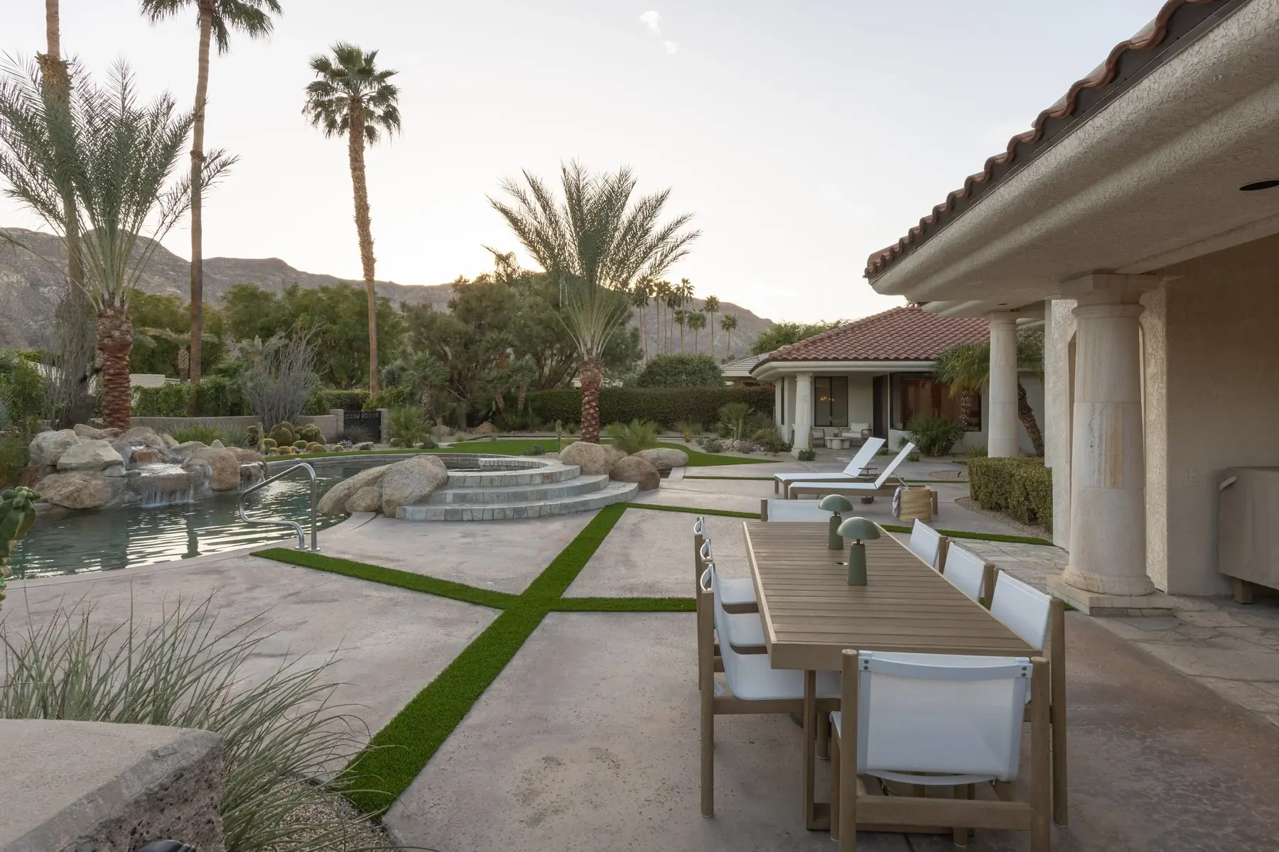 Thunderbird Terrace full-service outdoor living detail in Rancho Mirage, CA by La Riviera Studios