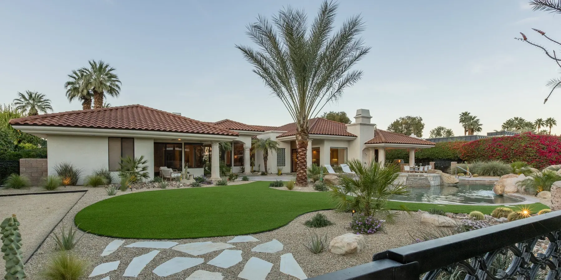 Thunderbird Terrace full-service outdoor living detail in Rancho Mirage, CA by La Riviera Studios