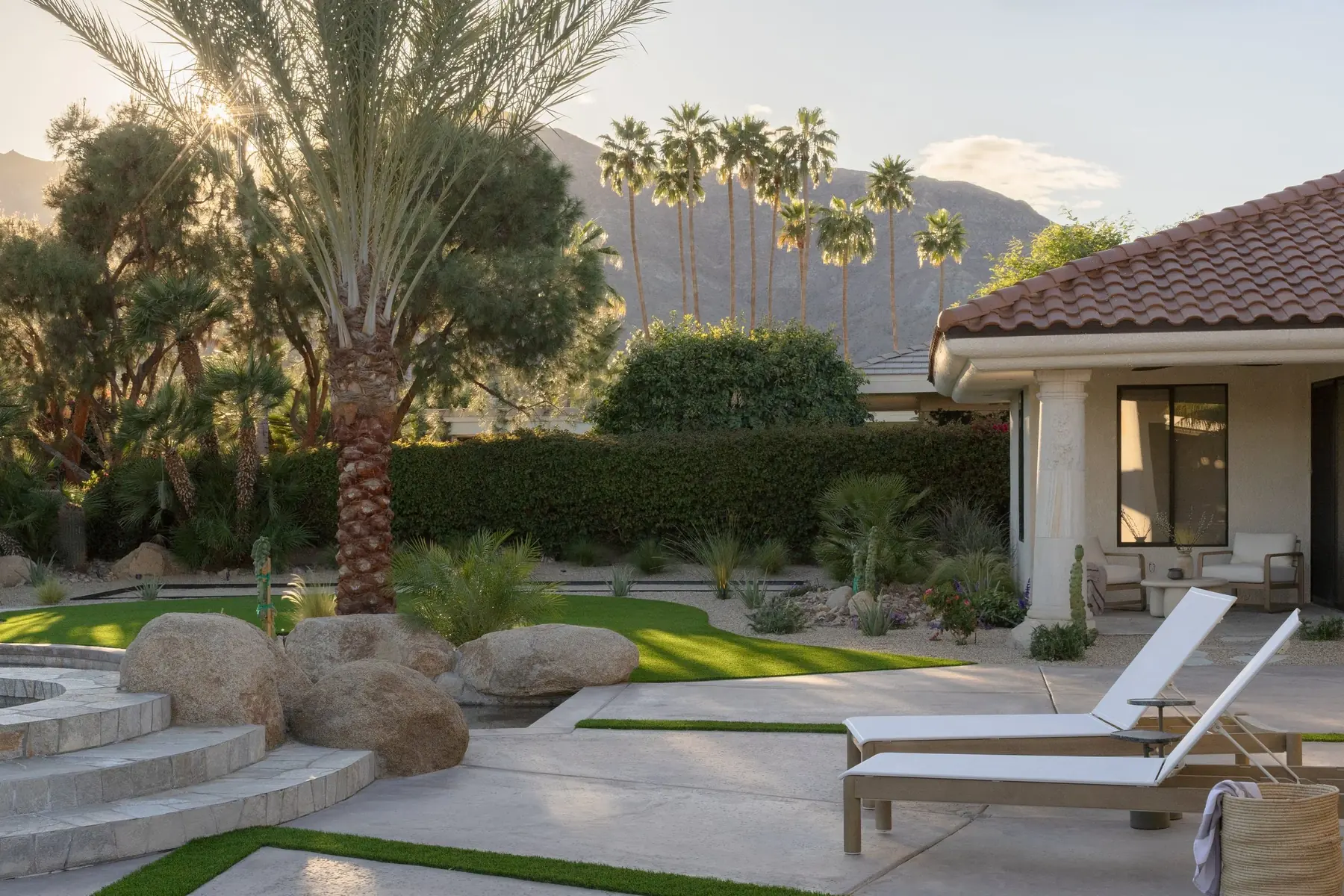 Thunderbird Terrace full-service outdoor living detail in Rancho Mirage, CA by La Riviera Studios