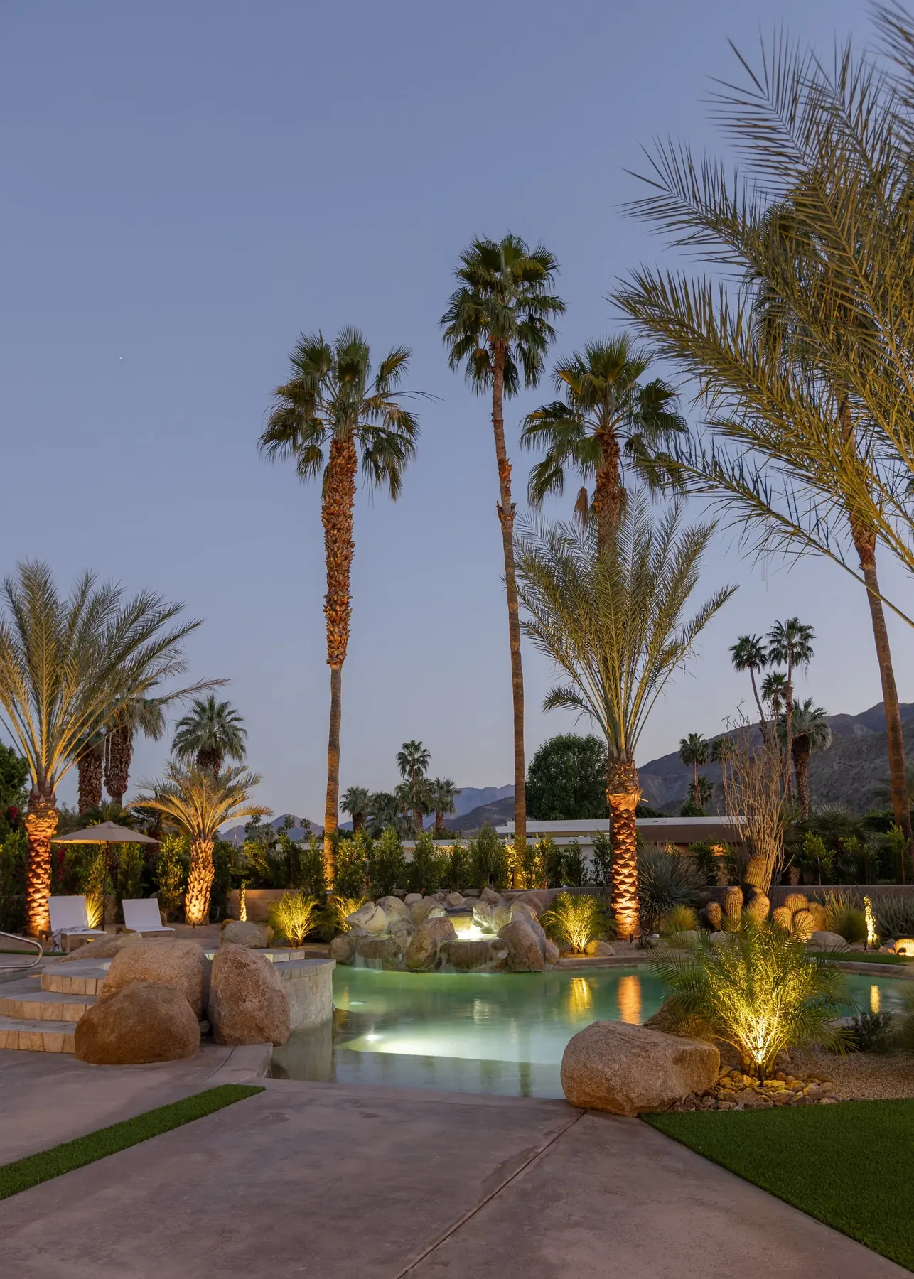 Thunderbird Terrace full-service outdoor living detail in Rancho Mirage, CA by La Riviera Studios