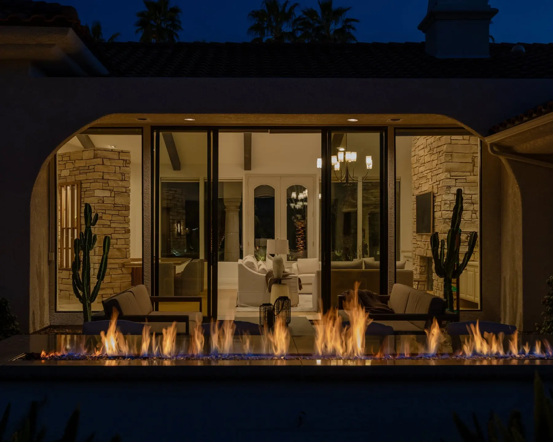 Thunderbird Terrace full-service outdoor living detail in Rancho Mirage, CA by La Riviera Studios