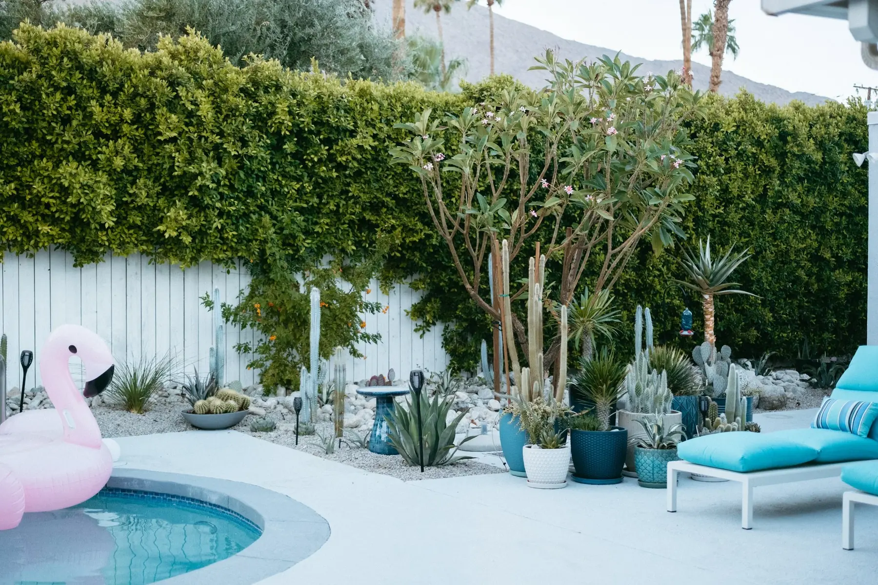 Casa Miguel outdoor living in Palm Springs, CA by La Riviera Studios