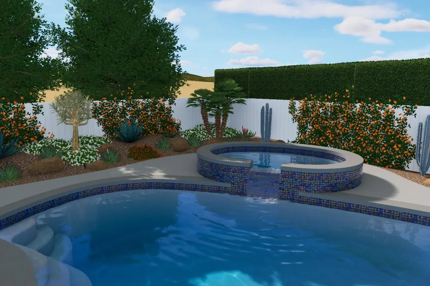 Casa Miguel outdoor living in Palm Springs, CA by La Riviera Studios