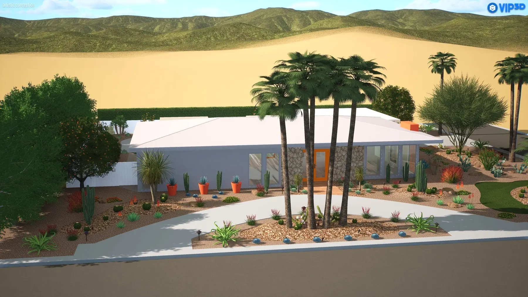 Casa Miguel outdoor living in Palm Springs, CA by La Riviera Studios
